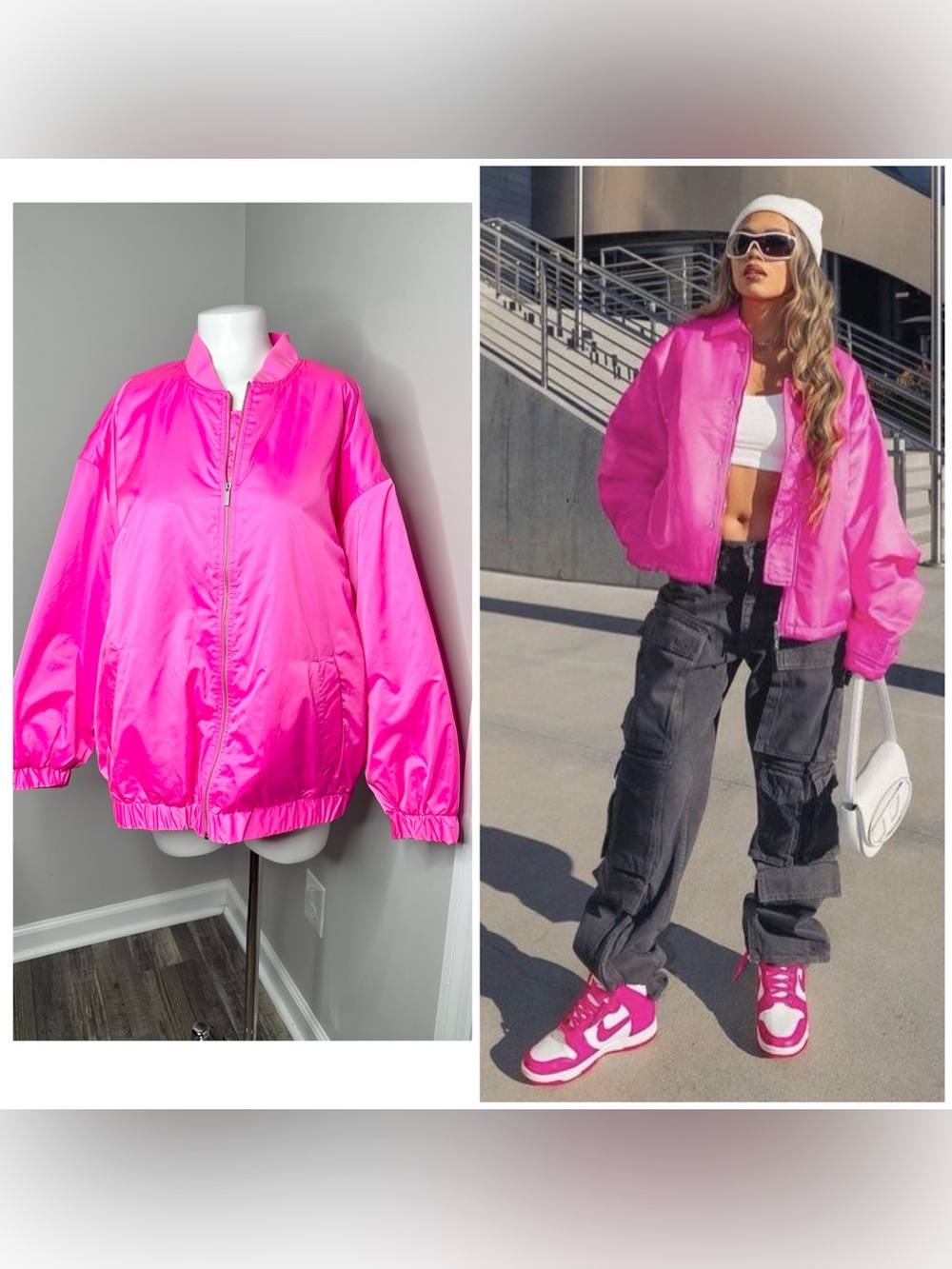 A new day hot pink bomber jacket -large